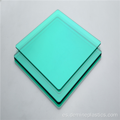 Panel de policarbonato sólido verde transparente de 5 mm